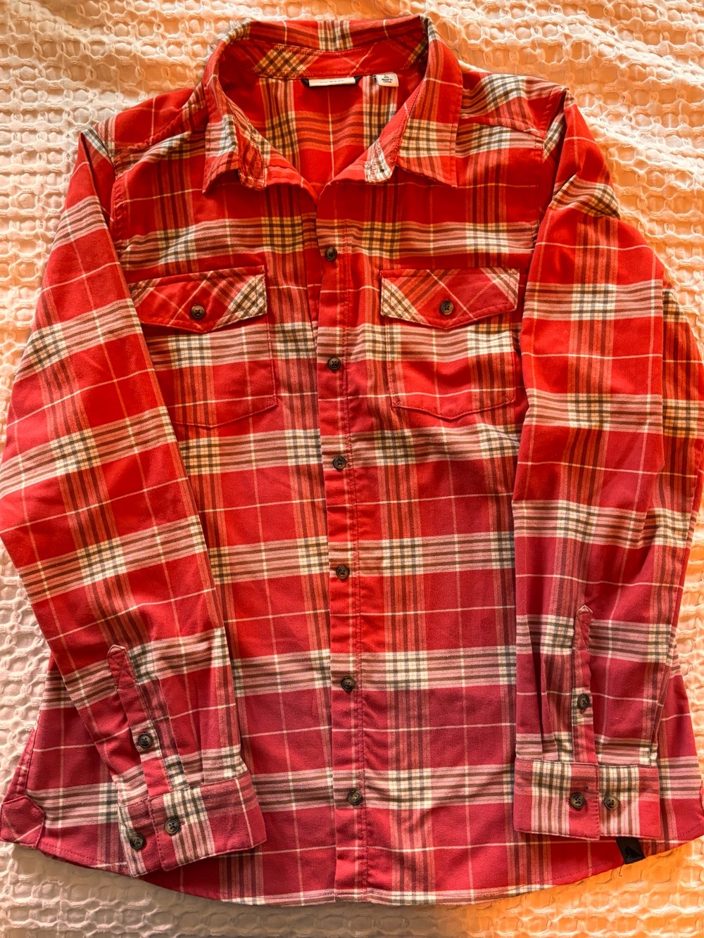 L.L.Bean Red and White Plaid Button Shirt